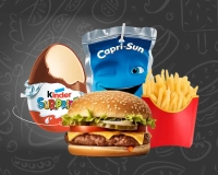 HAMBURGER + frites + caprisun + kinder surprise